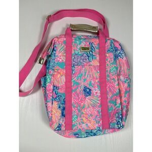 Lilly Pulitzer Picnic Insulated Backpack Cooler Pink Blue Floral Beach Coastal